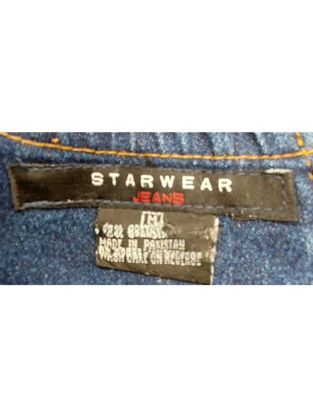 Starwear Jeans Denim Dress Size Medium Fringe Leather Accents Vintage READ - Picture 3 of 8